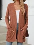 Women Spring/Fall Outerwear Vintage Gathered Plain Long Sleeve Jacket