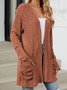 Women Spring/Fall Outerwear Vintage Gathered Plain Long Sleeve Jacket