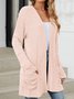 Women Spring/Fall Outerwear Vintage Gathered Plain Long Sleeve Jacket
