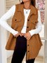 Women's Autumn And Winter Lapel Buttoned Plush Vest Jacket Loose Temperament Commuting Imitation Lambskin