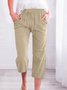 Women Plain Capris Pants Casual Summer Trousers