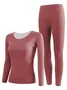 Women Plain Two-Piece Set Daily Long Sleeve Casual Spring/Fall Top With Pants Matching Set