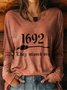 Casual Halloween Crew Neck Long Sleeve T-shirt