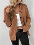 Women Spring/Fall Outerwear Vintage Split Joint Plain Long Sleeve Jacket