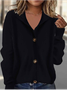 Women Plain Long Sleeve Comfy Vintage Cardigan