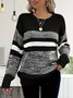 Women Abstract Long Sleeve Comfy Casual Printing Sweater