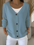 Women Plain Long Sleeve Comfy Casual Cardigan