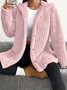 Women Spring/Fall Outerwear Casual Plain Long Sleeve Teddy Fleece Hoodie Jacket