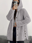 Women Spring/Fall Outerwear Casual Plain Long Sleeve Teddy Fleece Hoodie Jacket
