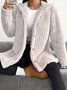 Women Spring/Fall Outerwear Casual Plain Long Sleeve Teddy Fleece Hoodie Jacket