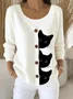 Women Cat Long Sleeve Comfy Casual Cardigan