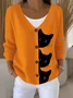 Women Cat Long Sleeve Comfy Casual Cardigan