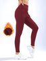 Women Plain Casual Winter Ankle Pants Leggings