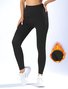 Women Plain Casual Winter Ankle Pants Leggings
