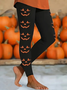 Women Halloween (pumpkin) Casual All Season Printing Long Leggings