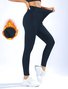 Women Plain Casual Winter Ankle Pants Leggings