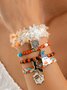 Halloween Funny Skull Rice Bead Bracelet Set Personality Devil Eye Glaze Bat Multi-layer Bracelet