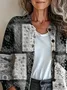 Women Paisley Long Sleeve Comfy Vintage Printing Cardigan
