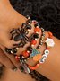 Halloween Funny Skull Rice Bead Bracelet Set Personality Devil Eye Glaze Bat Multi-layer Bracelet