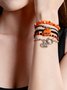 Halloween Funny Skull Rice Bead Bracelet Set Personality Devil Eye Glaze Bat Multi-layer Bracelet