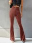Women Plain Long Elastic Waist Pants Vintage Spring/Fall Trousers