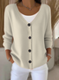 Women Plain Long Sleeve Comfy Casual Cardigan