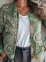 Women Knitted Paisley Long Sleeve Comfy Vintage Cardigan