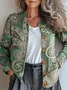 Women Knitted Paisley Long Sleeve Comfy Vintage Cardigan
