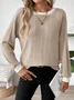 Casual Plain Crew Neck Long Sleeve T-shirt