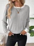 Casual Plain Crew Neck Long Sleeve T-shirt