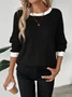 Casual Plain Crew Neck Long Sleeve T-shirt