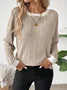Casual Plain Crew Neck Long Sleeve T-shirt