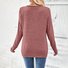 Casual Plain V Neck Long Sleeve T-shirt