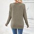 Casual Plain V Neck Long Sleeve T-shirt