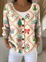 Women Knitted Christmas Long Sleeve Comfy Vintage Cardigan