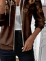 Women Spring/Fall Outerwear Casual Printing Floral Long Sleeve Hoodie Jacket