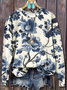 Casual Crew Neck Floral Sweatshirt Printing