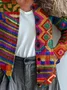 Women Abstract Long Sleeve Comfy Vintage Printing Cardigan