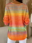 Women Cotton Ombre Long Sleeve Comfy Casual Sweater