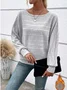 Vintage Plain Crew Neck Long Sleeve T-shirt