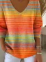Women Cotton Ombre Long Sleeve Comfy Casual Sweater