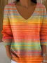 Women Cotton Ombre Long Sleeve Comfy Casual Sweater