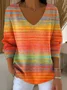 Women Cotton Ombre Long Sleeve Comfy Casual Sweater