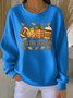 Casual Crew Neck Maple Leaf Sweatshirt