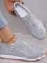 Casual Plain Breathable Slip On Flat Heel Shallow Shoes Split Joint