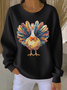 Casual Crew Neck Turkey Sweatshirt
