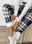 Women Plaid Casual Winter Printing Long Leggings