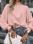 Vintage Geometric Stand Collar Long Sleeve T-shirt