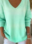 Women Cotton Ombre Long Sleeve Comfy Casual Sweater