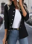 Women Spring/Fall Outerwear Casual Plain Long Sleeve Jacket
